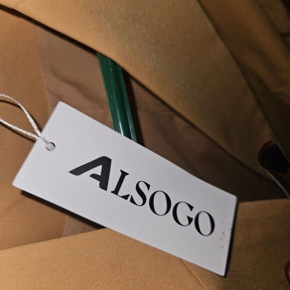 Alsogo Women’s Camel Khaki Blazer – Size Large, NWT, Career & Casual Layering - Picture 8 of 10